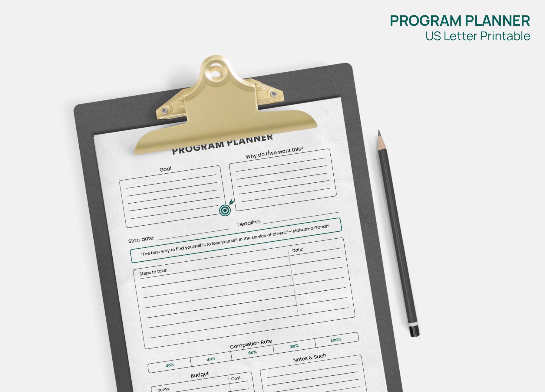 Program Plannner for Nonprofits | Free Instant Download | US Letter