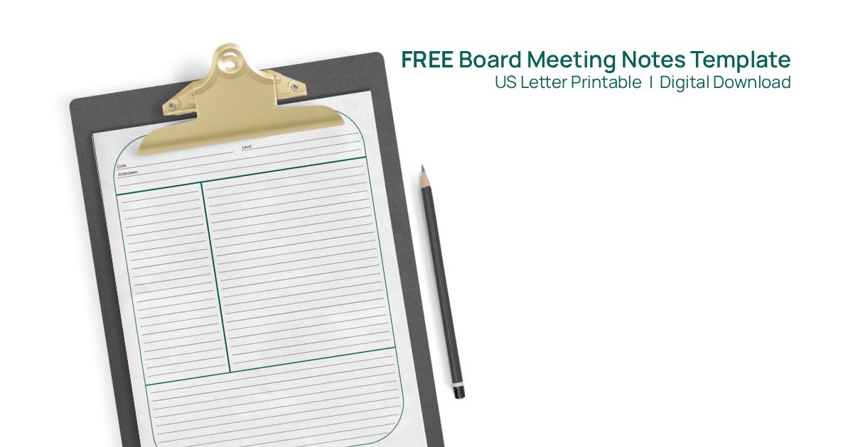 FREE Nonprofit Board Meeting Notes Template